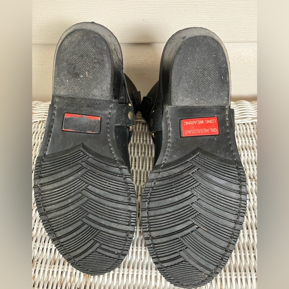 Double H black leather harness style ankle boots moto western pull on 1”heel 7.5 - Picture 7 of 10